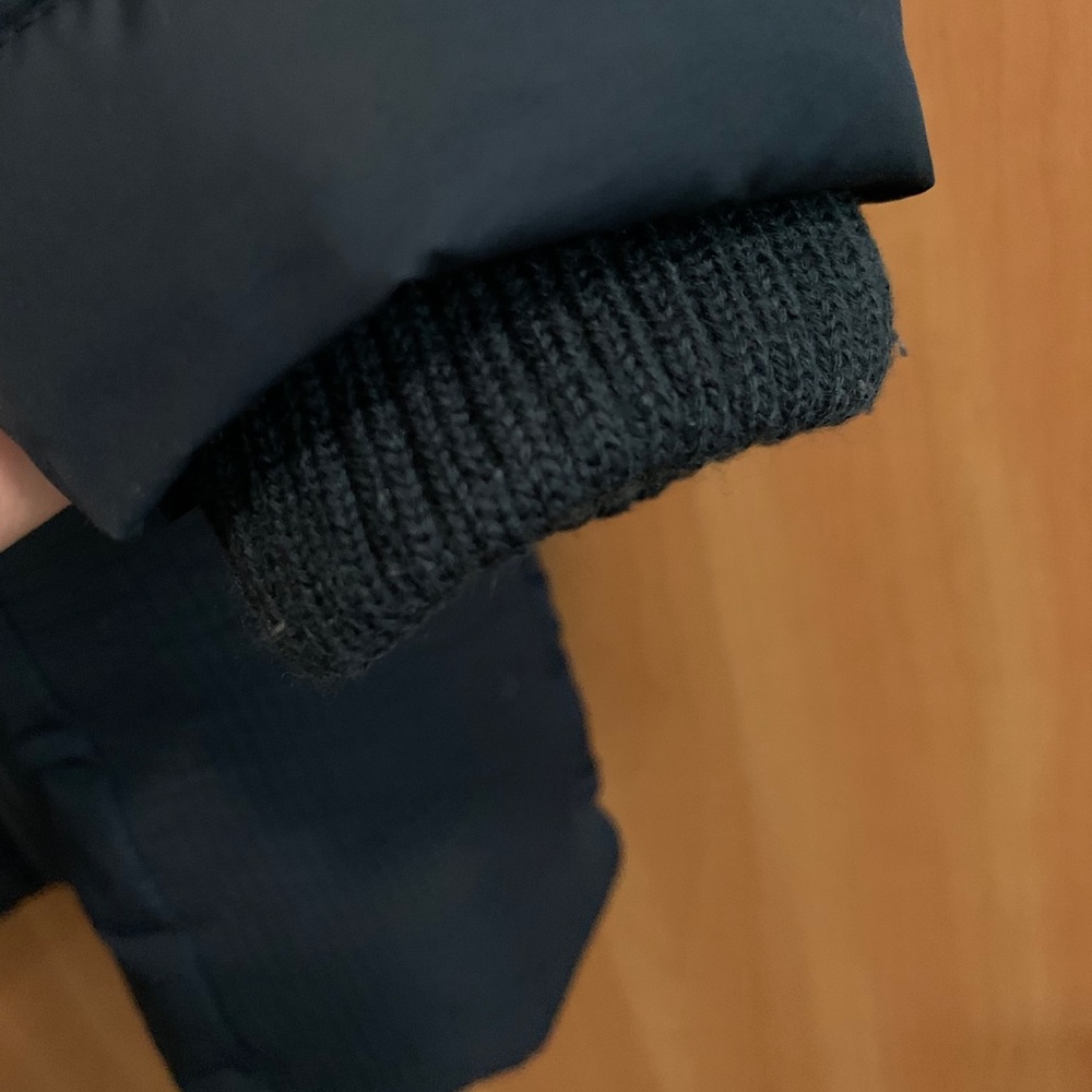 Abercrombie & Fitch Navy Puffer Coat with Fur Hood - Picture 3 of 4